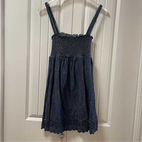 JUICY COUTURE Cotton Linen Denim Eyelet Dress Navy - S - Picture 6 of 11